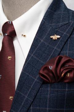 Bộ Suit Caro Xanh Sọc Vàng Modern Fit TGS359